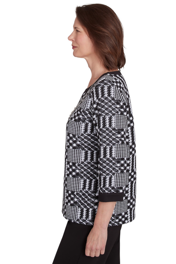 Houndstooth Textured Top