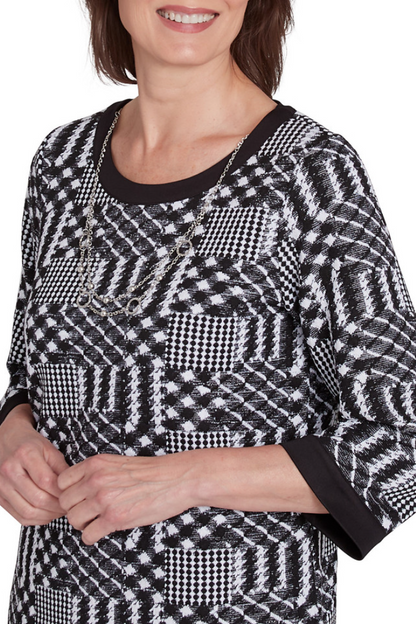 Houndstooth Textured Top