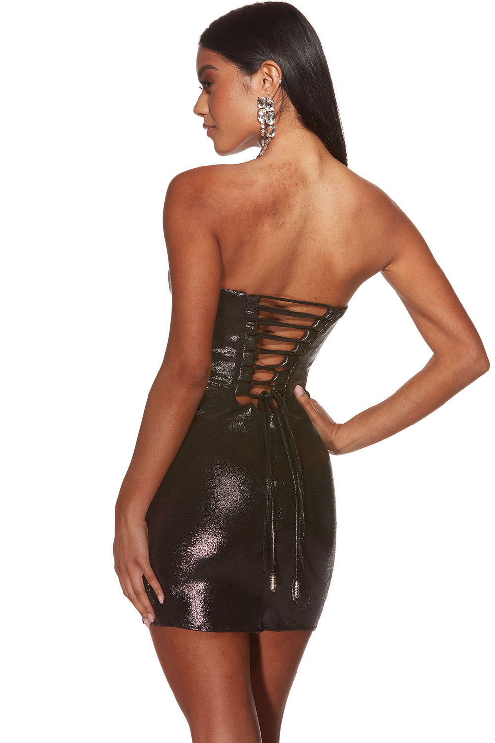 Gunmetal Metallic Cocktail Dress