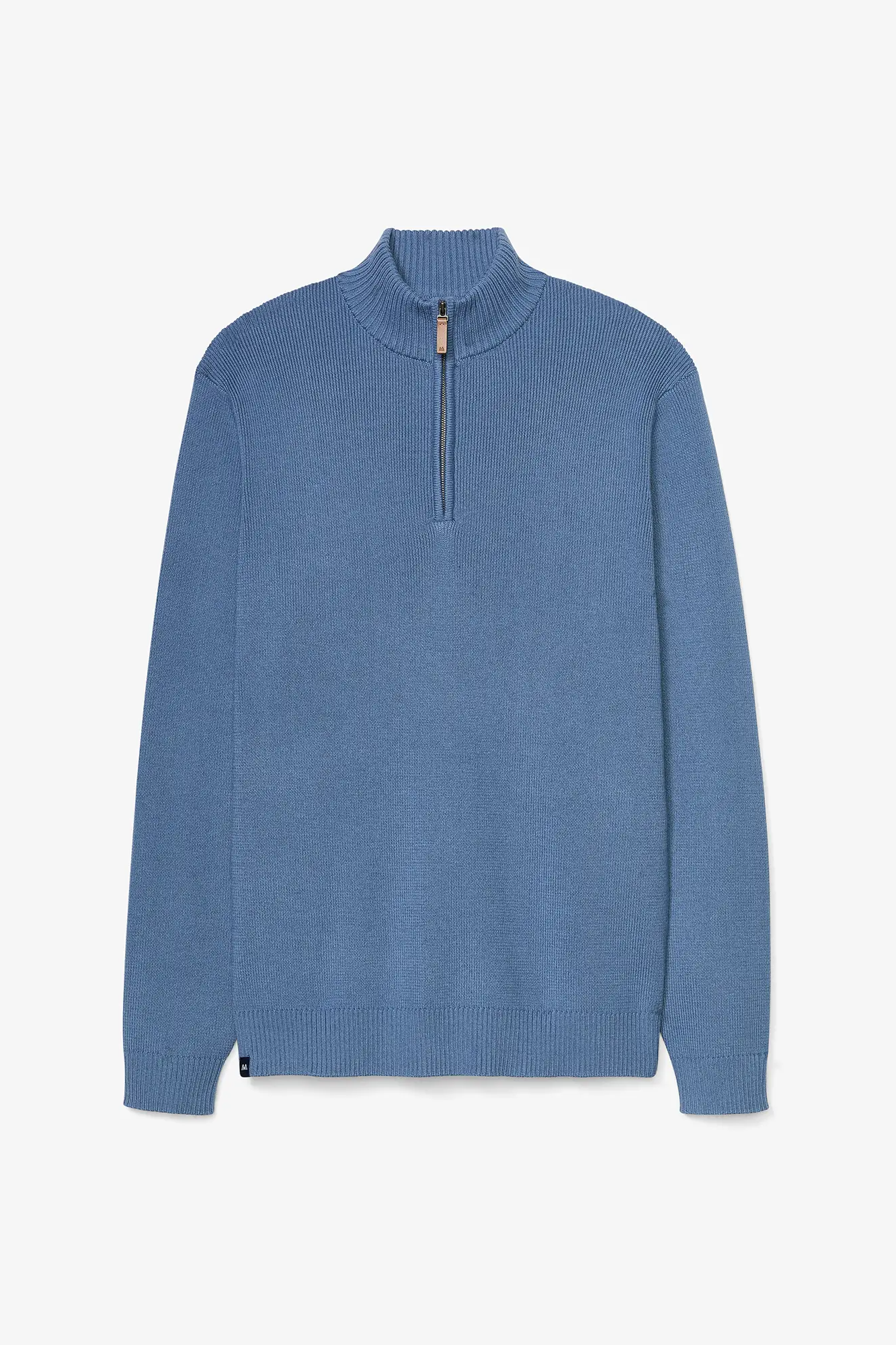 Hilcrest Quarter Zip - Denim Blue Solid