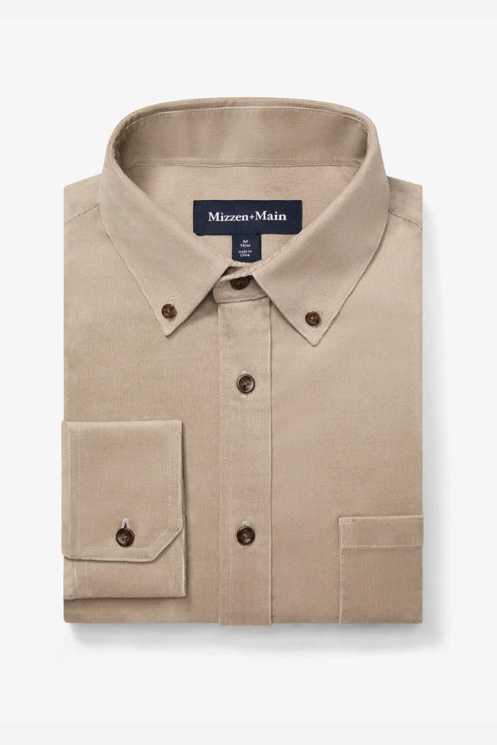 Jackson Corduroy Shirt - Khaki Solid