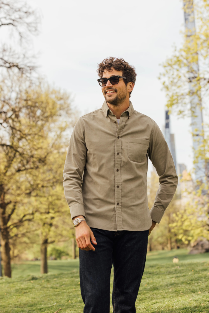 Jackson Corduroy Shirt - Khaki Solid