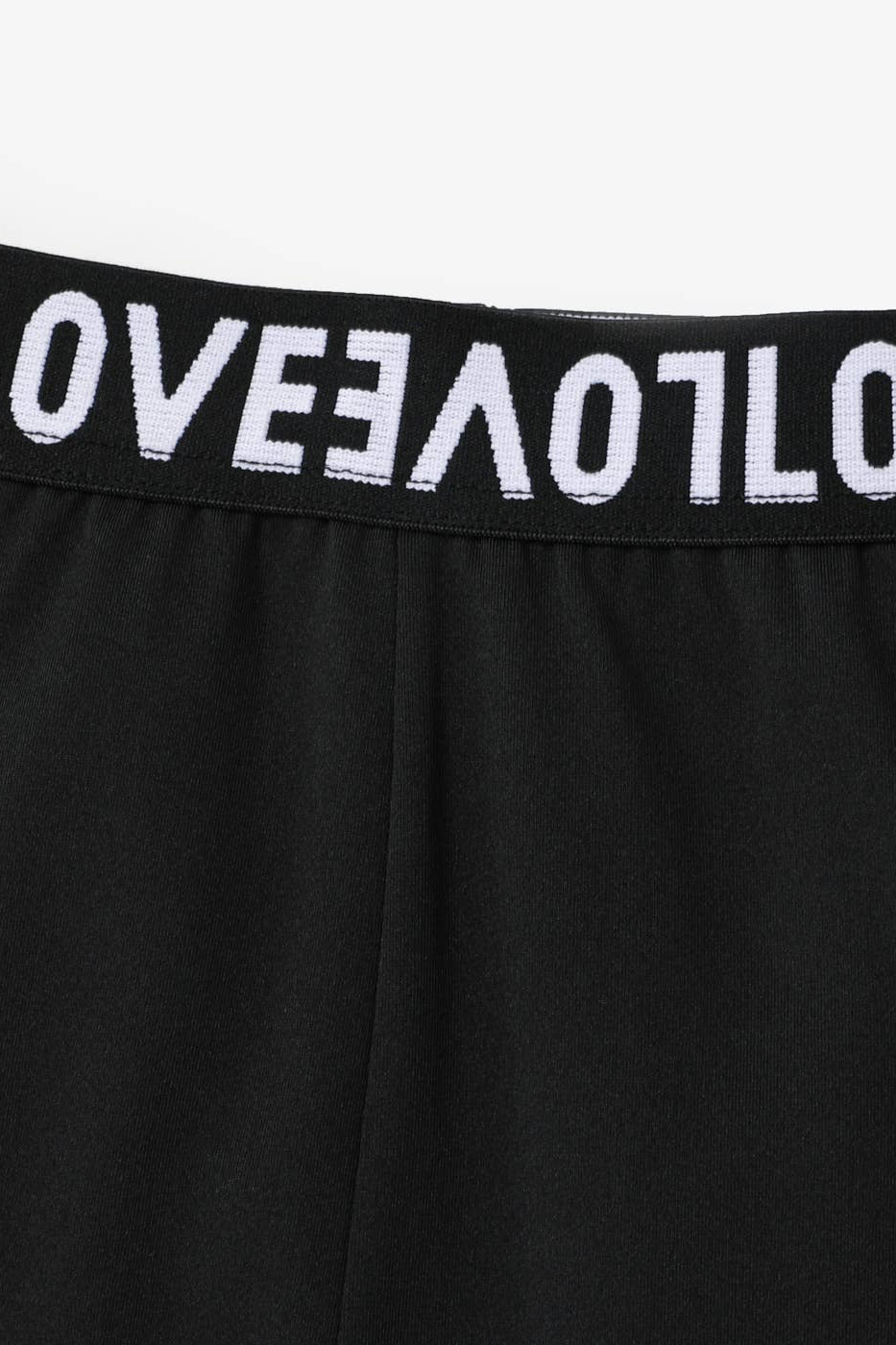 Girl's Love Print Black Leggings
