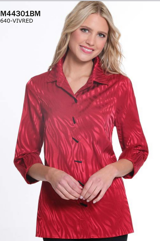 Cuffed 3/4 sleeve drop shoulder mock neck sweater