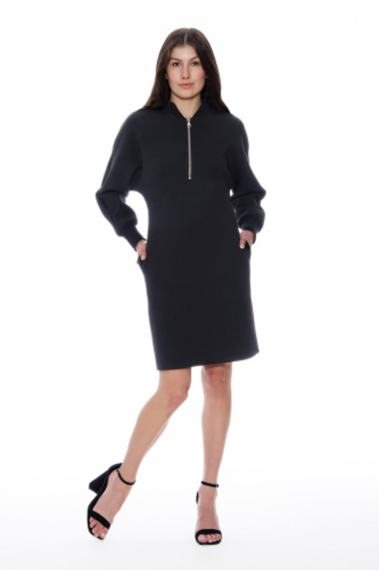 Quarter Zip Neoprene  Dress