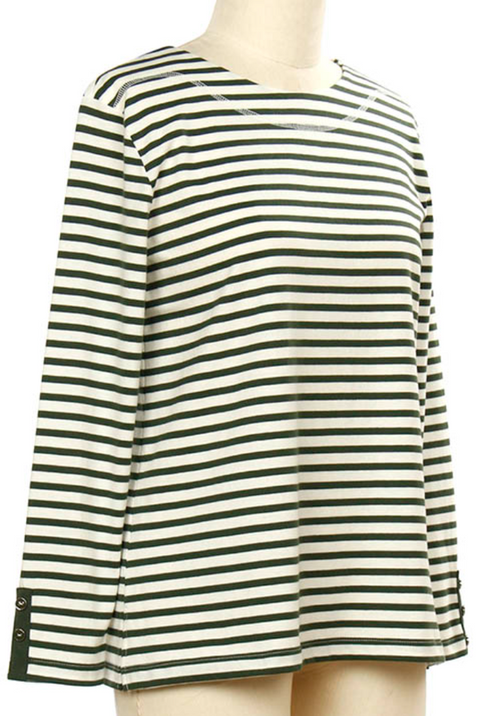 Long Sleeve Stripe Top - blackrose