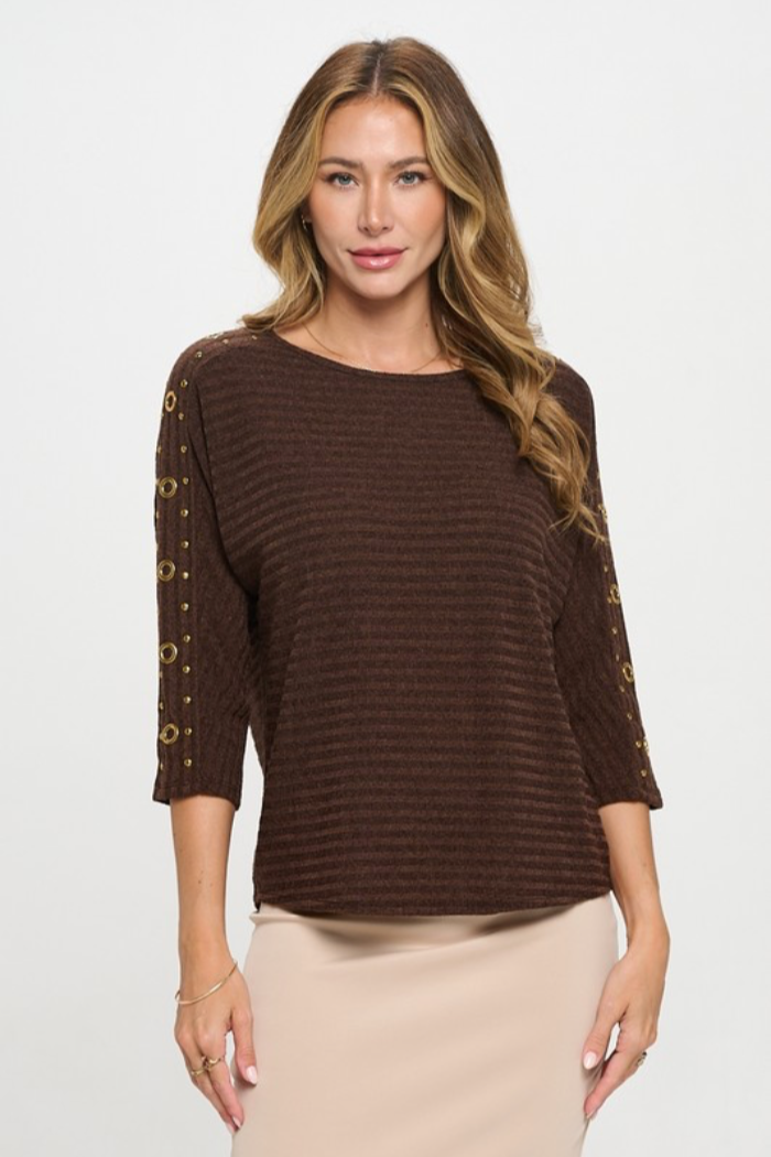 Grommet Sleeve Sweater