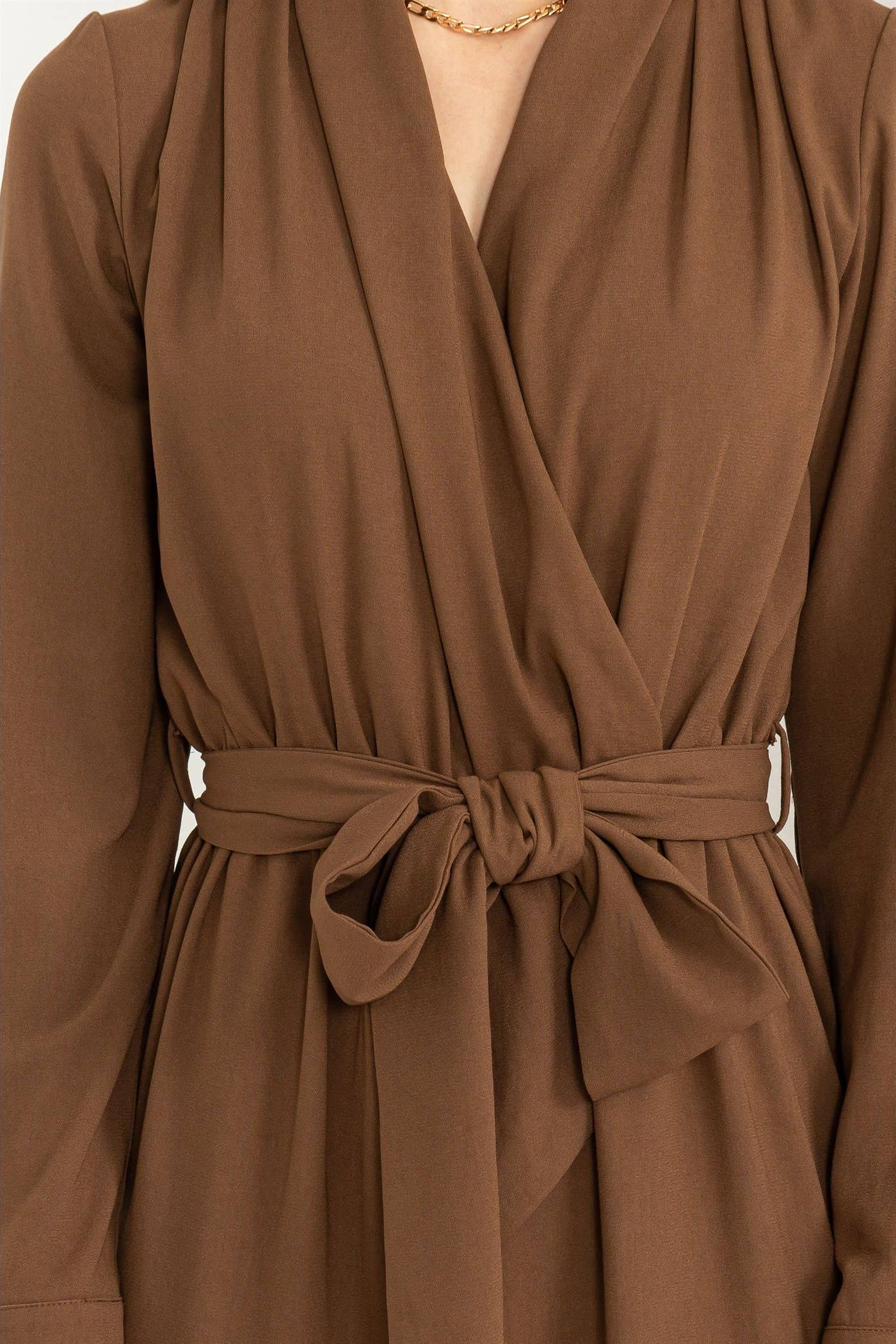 Weekend Outing Tie-Belt Long Sleeve Jumpsuit