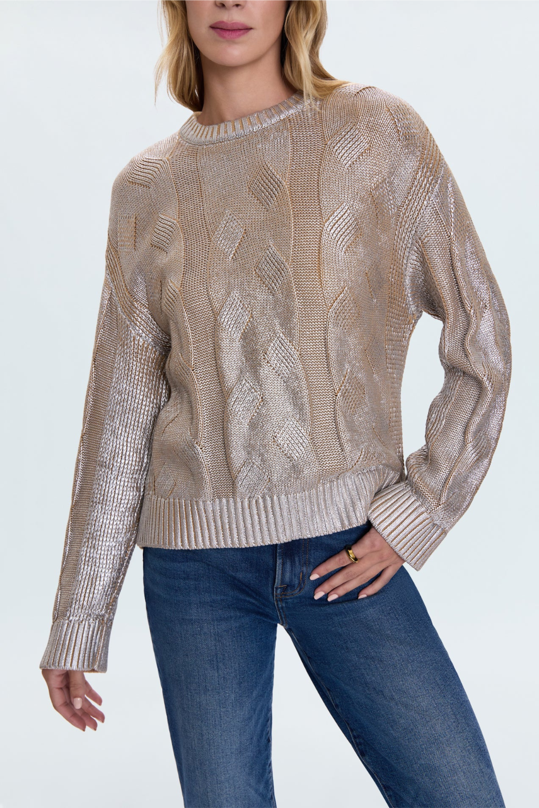 "Everly" Met Cable Sweater