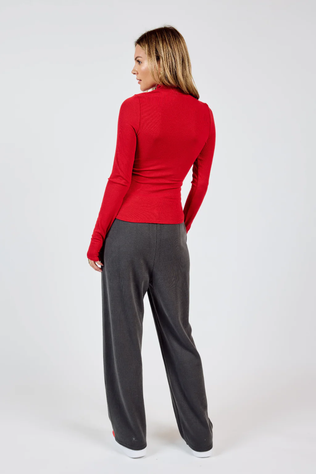 Ronan Mock Neck Top - Red