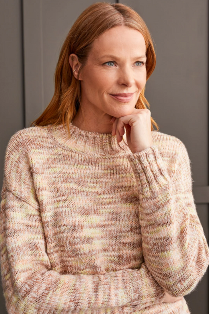 Space Dye Mock Neck Sweater
