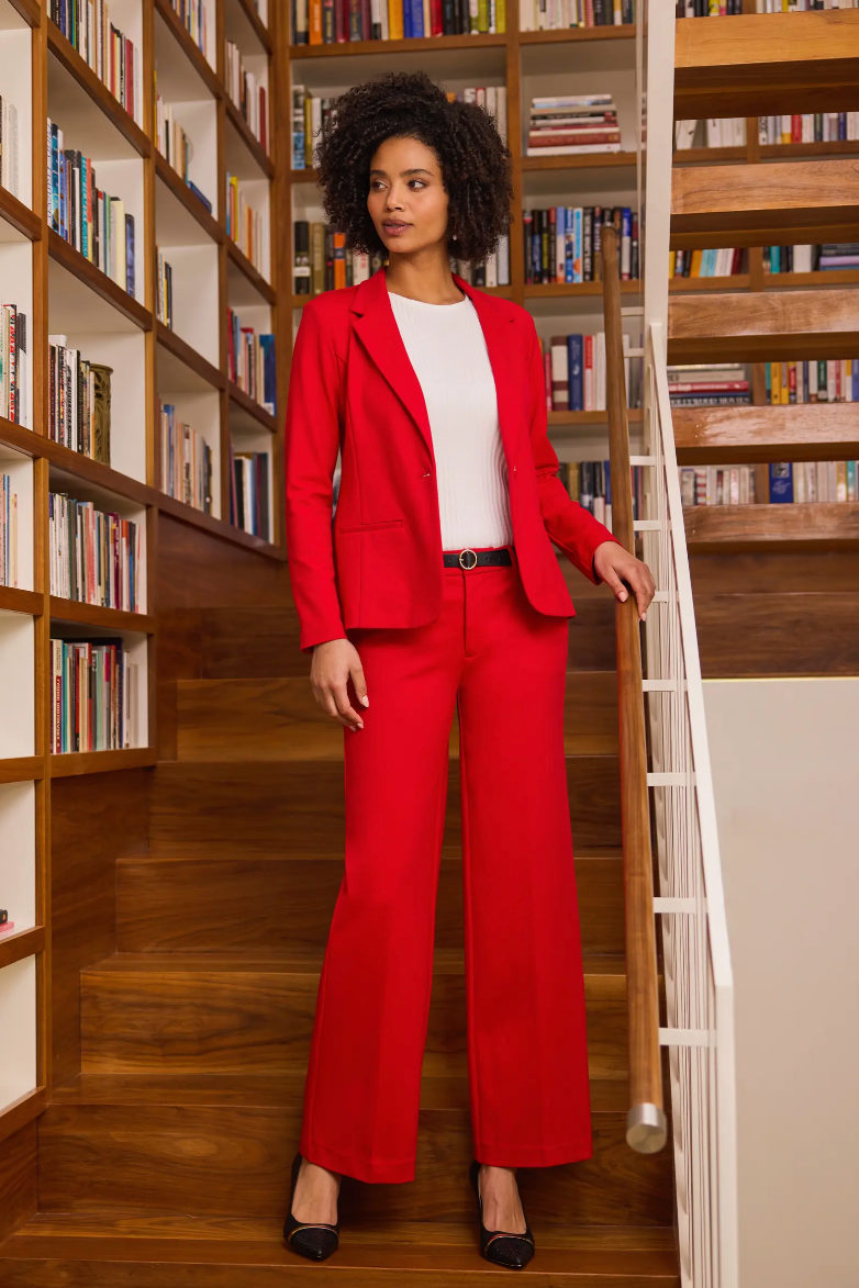 Kelsey Wide Leg Trouser 31" inseam - Tango Red