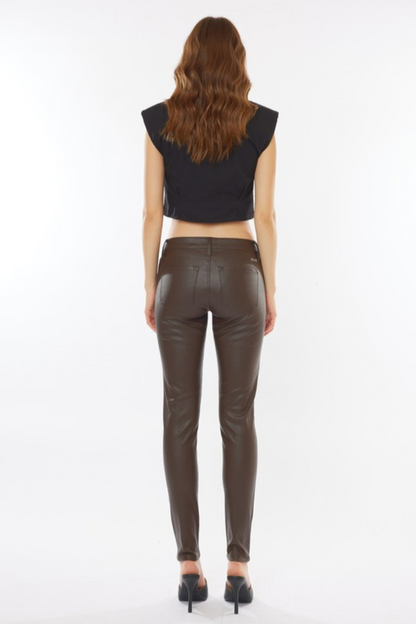 Low Rise Faux Leather Pants