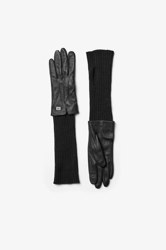 CARMEL-N Leather Gloves With Knit Lining