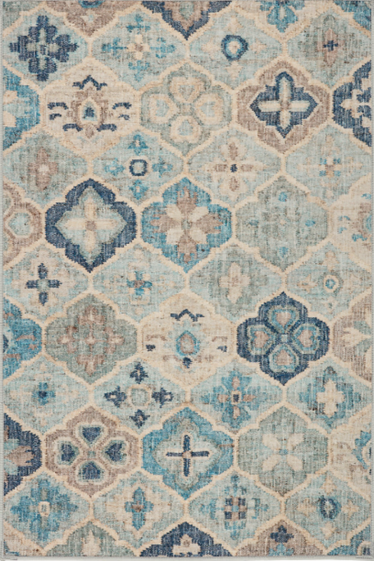 Palie Blue Washable 3 x 5 rug