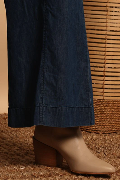 Collard Jumpsuit W/ Tie Waist