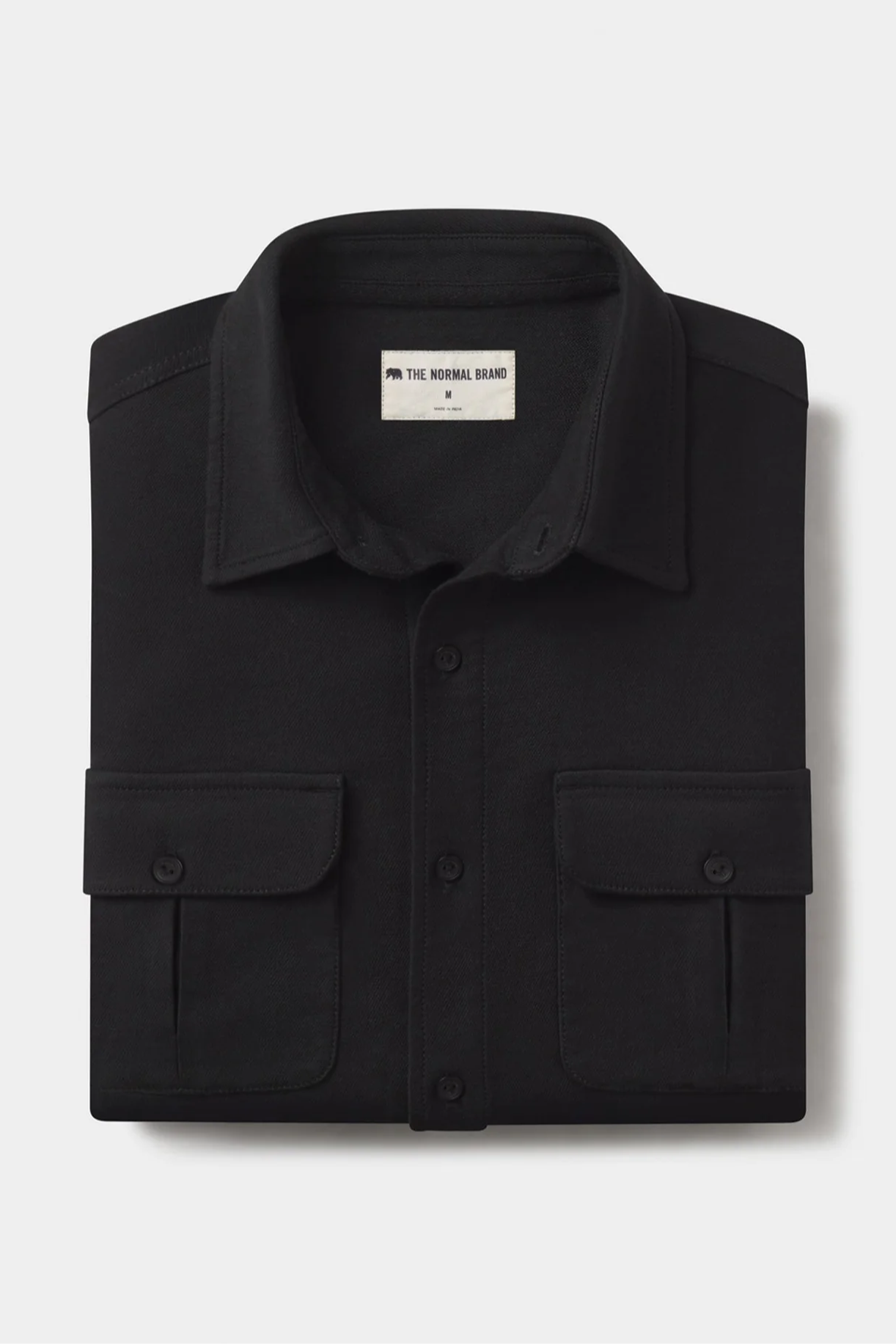 Comfort Terry Shirt Jacket - Black