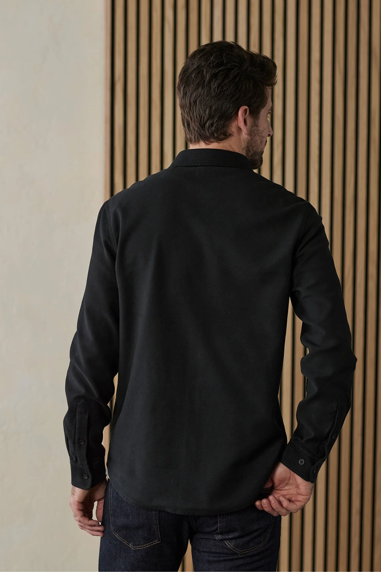 Comfort Terry Shirt Jacket - Black