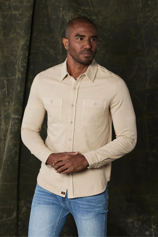 Lennox Jersey Button Up - Oat