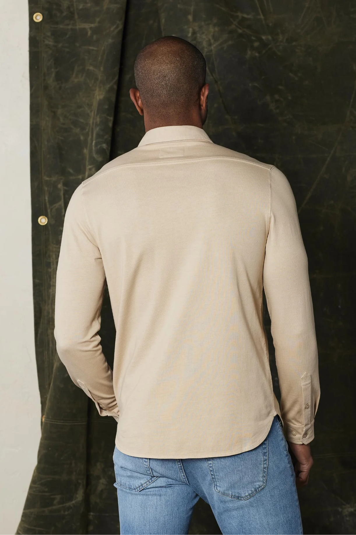 Lennox Jersey Button Up - Oat