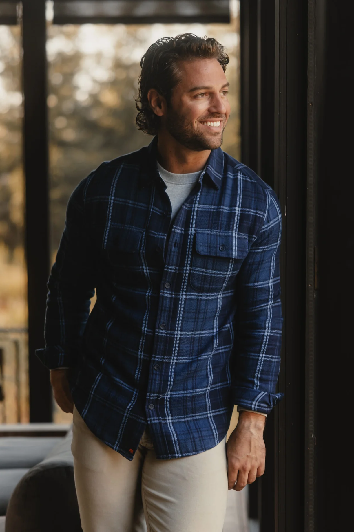 Mountain Overshirt - Indigo Plaid