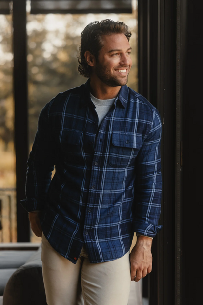 Mountain Overshirt - Indigo Plaid