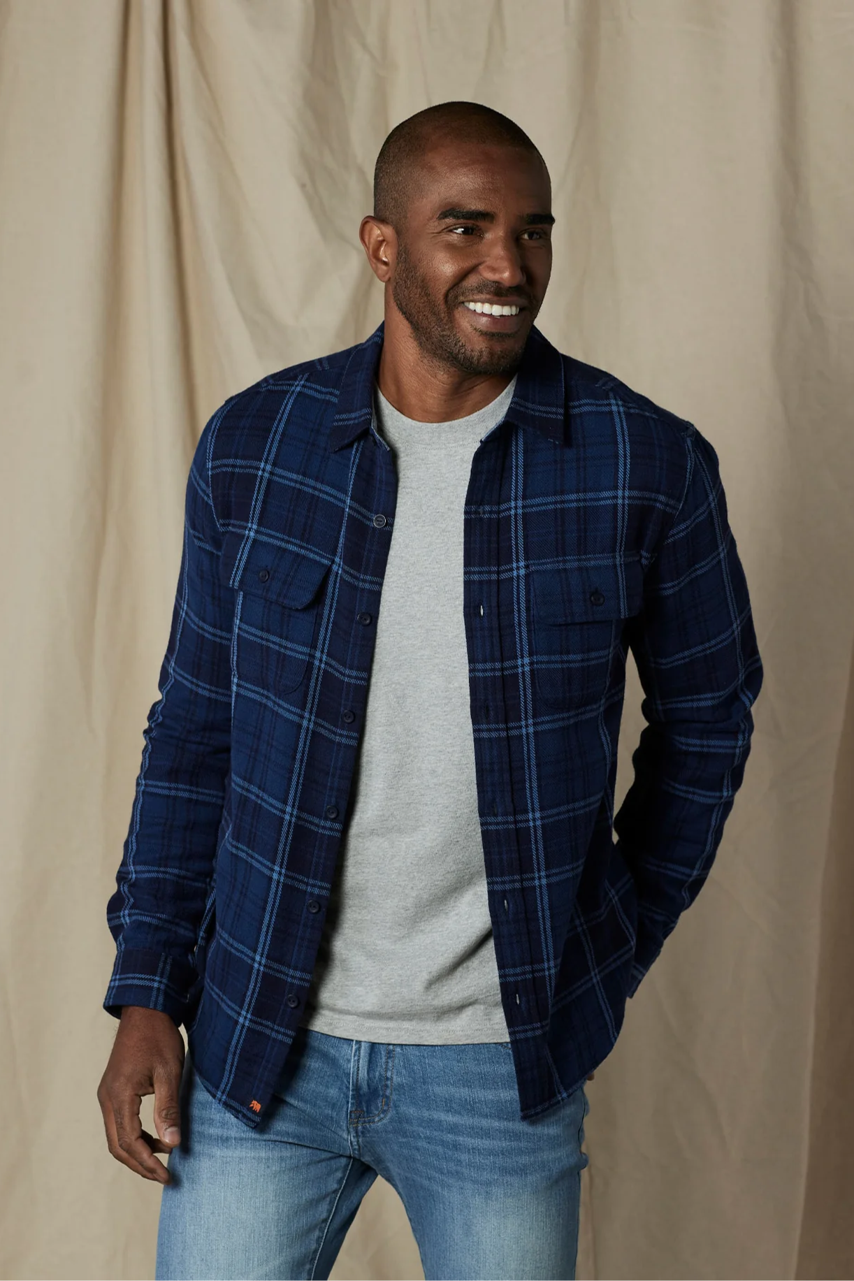 Mountain Overshirt - Indigo Plaid