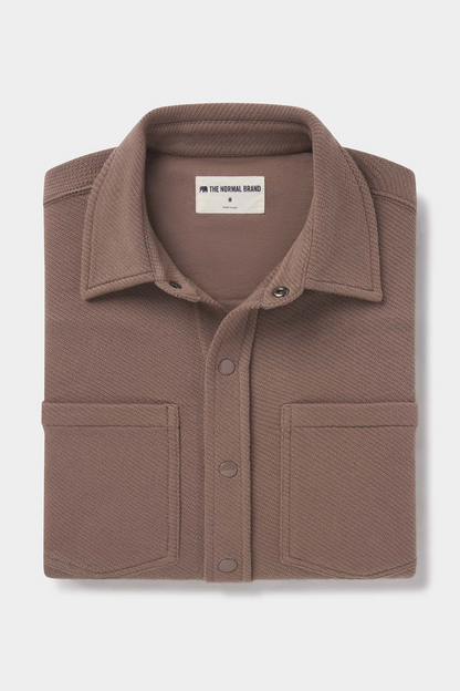 Looped Terry Button Up - Cedar