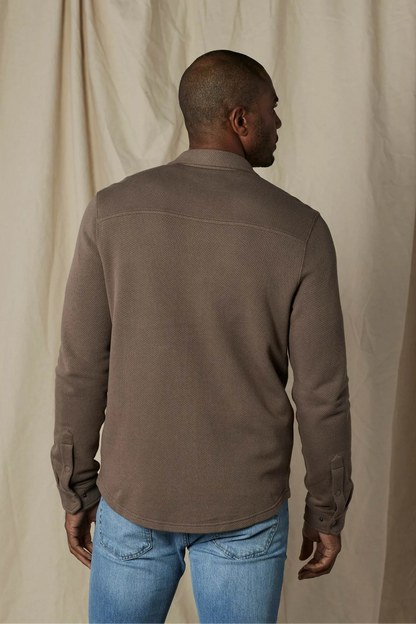 Looped Terry Button Up - Cedar