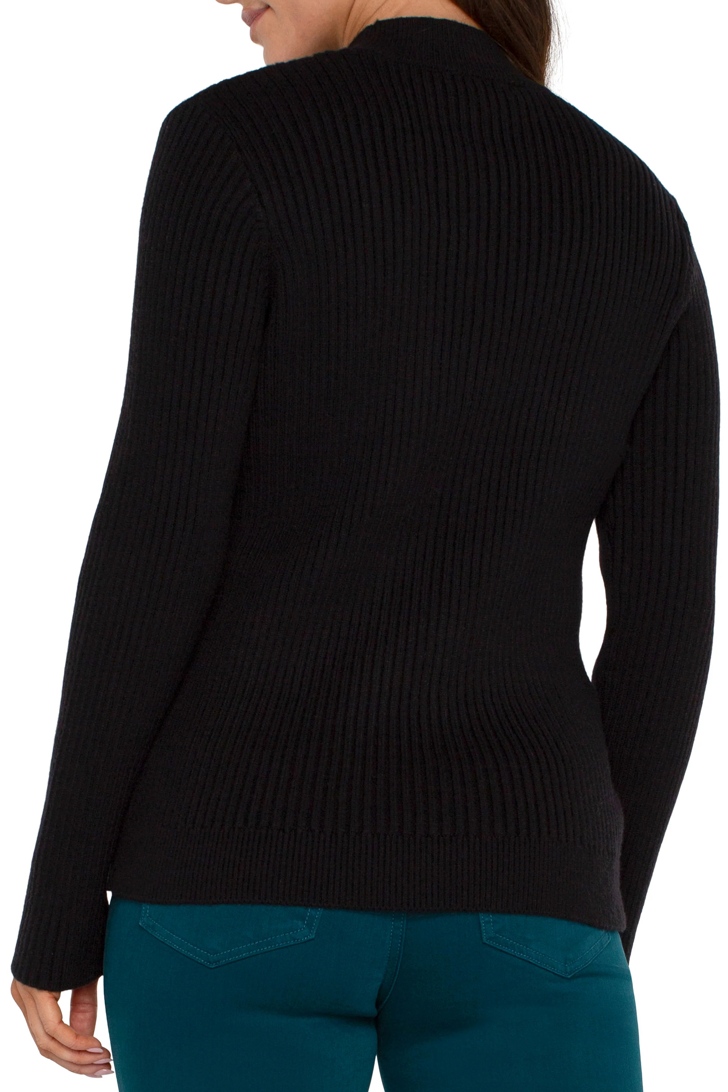 Long Sleeve Mock Neck Cable Sweater