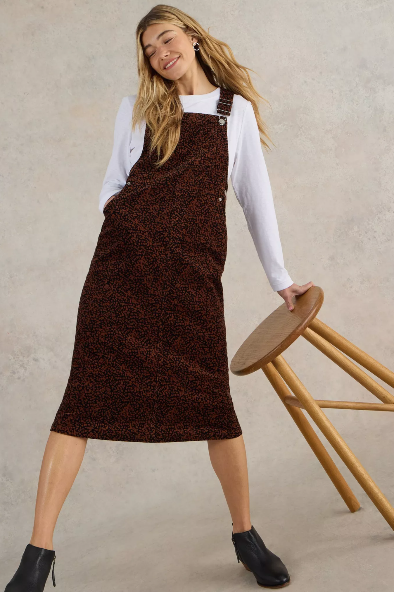 Emmie Organic Cord Midi Pinny