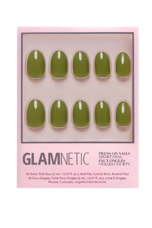Moss Green Press-On Nails | Fall Solids | Short Oval