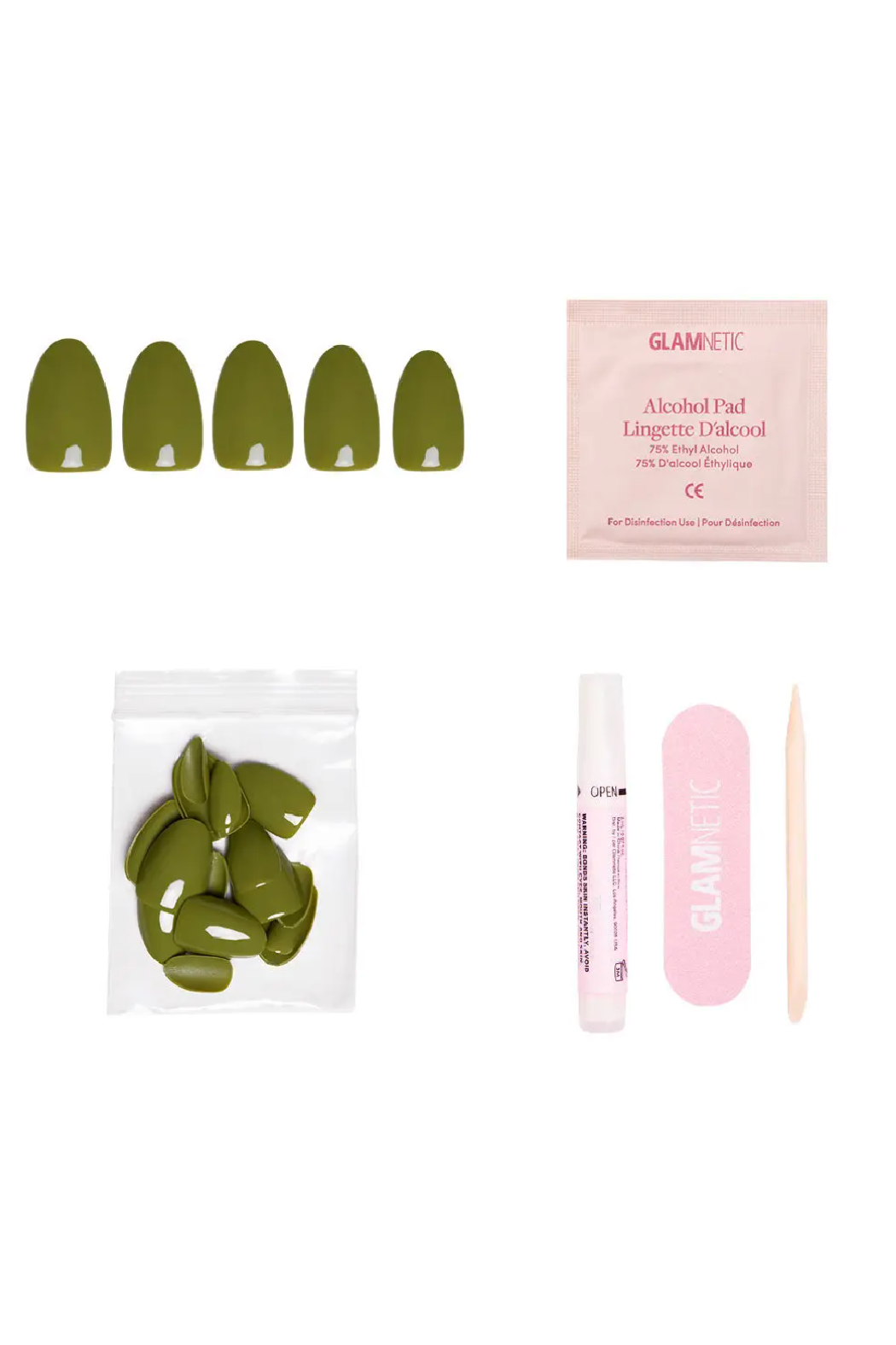 Moss Green Press-On Nails | Fall Solids | Short Oval
