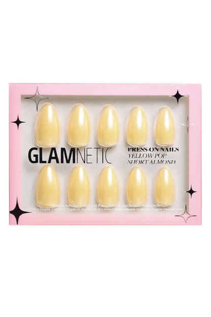 Yellow Pop Press-On Nail Solid Pastel Yellow Glaze Finish