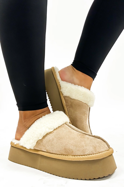 Corky's Camel Faux Suede Cuddle Up Shoe