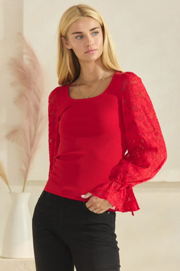 Contrast Sleeve Top