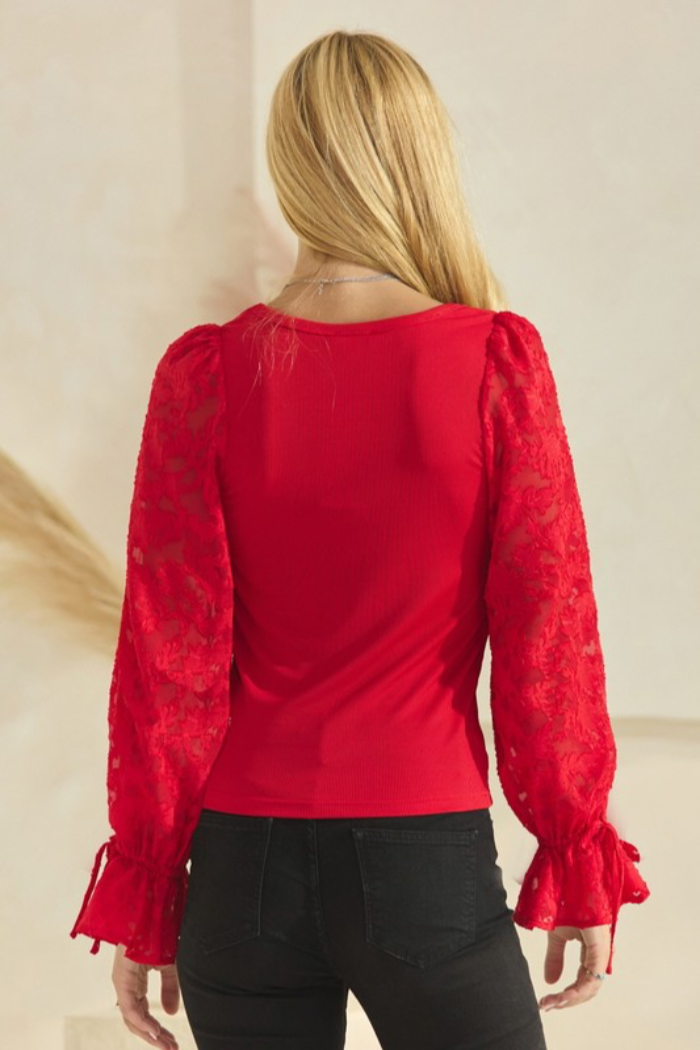 Contrast Sleeve Top