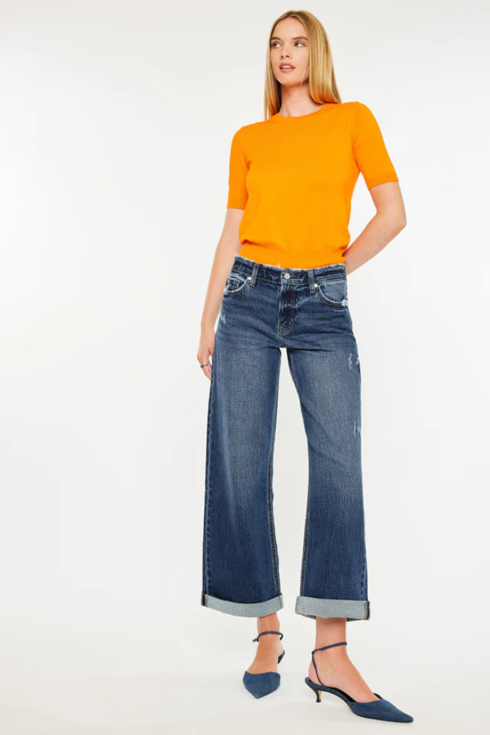 Kancan High Rise Wide Leg Jeans