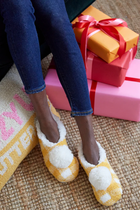 Chloe Plaid Knit Slippers