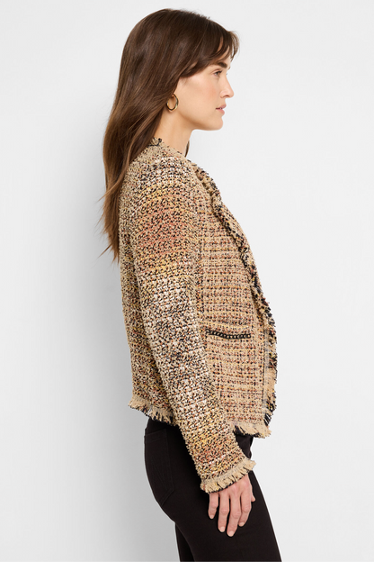 Chain Trim Fringe  Mix Knit- Sweater