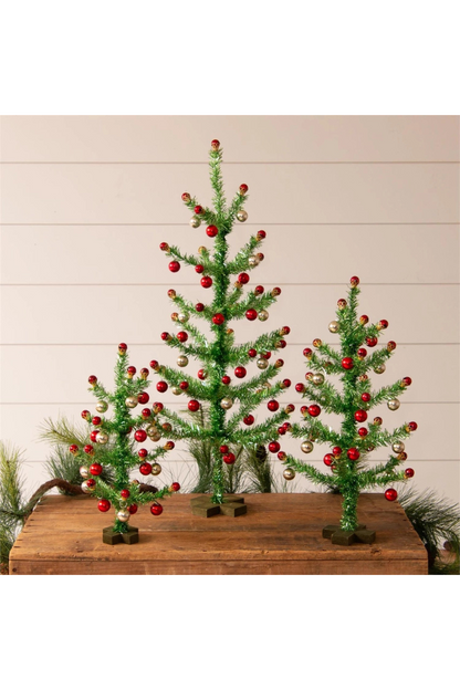 Vintage Christmas Trees with Ornaments "MEDIUM"