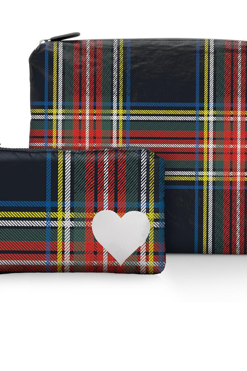 Holiday Plaid Organizational Bag Set-Set of Two