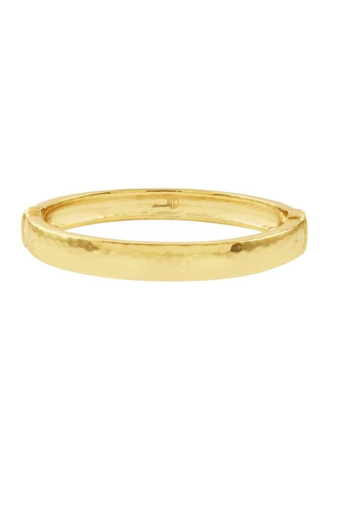 Cleopatra Oval Hinged Bangle - Gold