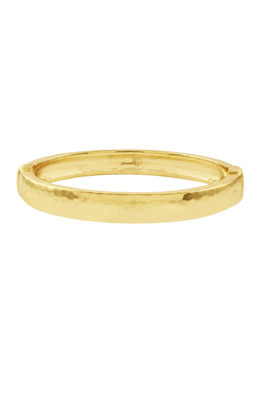 Cleopatra Oval Hinged Bangle - Gold