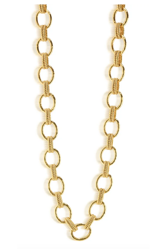 Cleopatra Regal Link Necklace, 32" - Gold