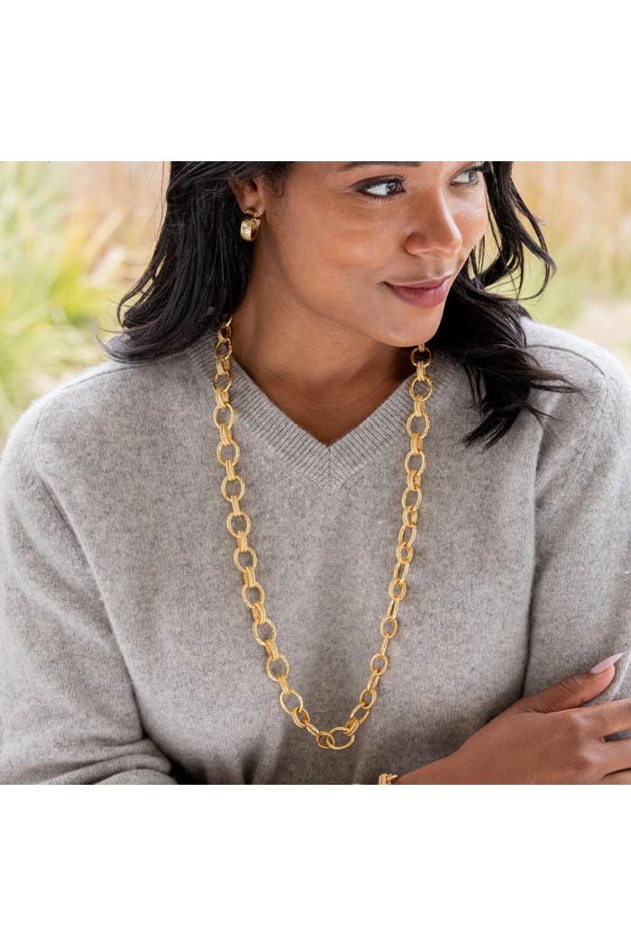 Cleopatra Regal Link Necklace, 32" - Gold