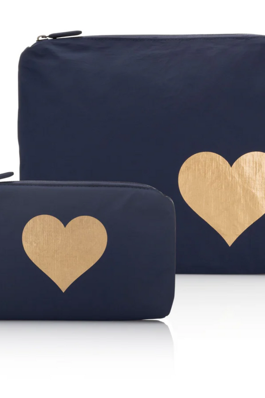Navy with Gold Heart Organizational Packs Set of Two