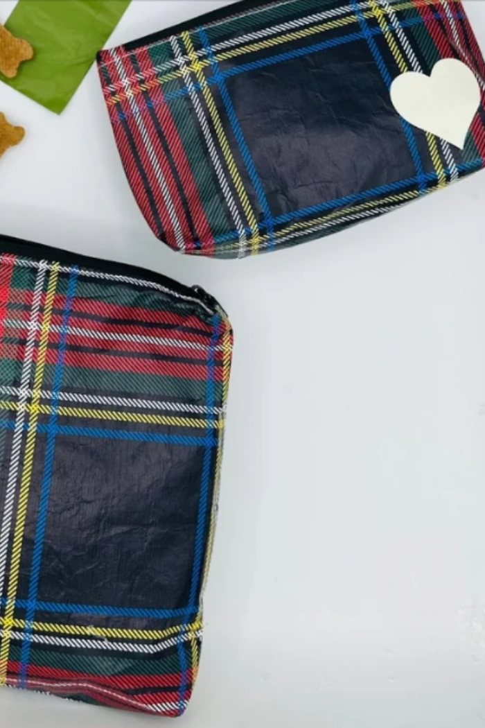 Holiday Plaid Organizational Bag Set-Set of Two