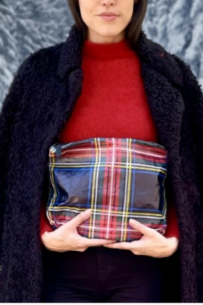 Holiday Plaid Organizational Bag Set-Set of Two