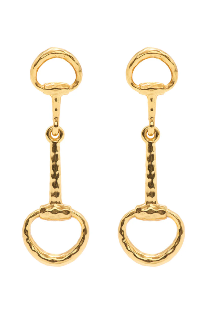 Equestrian Snaffle Bit Earrings - Gold